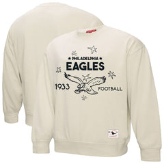 Philadelphia Eagles Women's Shooting Stars Pullover Sweatshirt Cream | Mitchell & Ness
