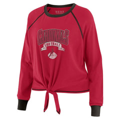 Arizona Cardinals WEAR by Erin Andrews Women's Plus Size Tie-Front Long Sleeve Top Cardinal/Black | NFL