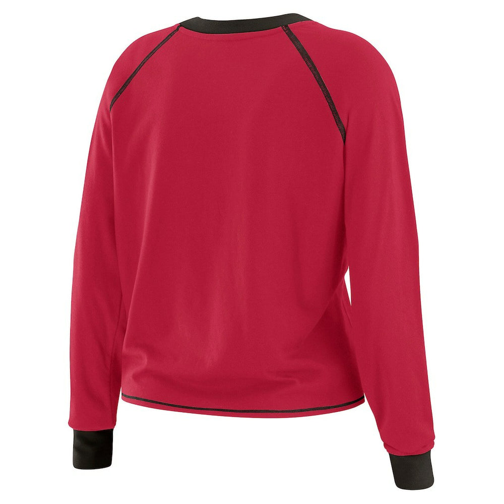 Arizona Cardinals WEAR by Erin Andrews Women's Plus Size Tie-Front Long Sleeve Top Cardinal/Black | NFL