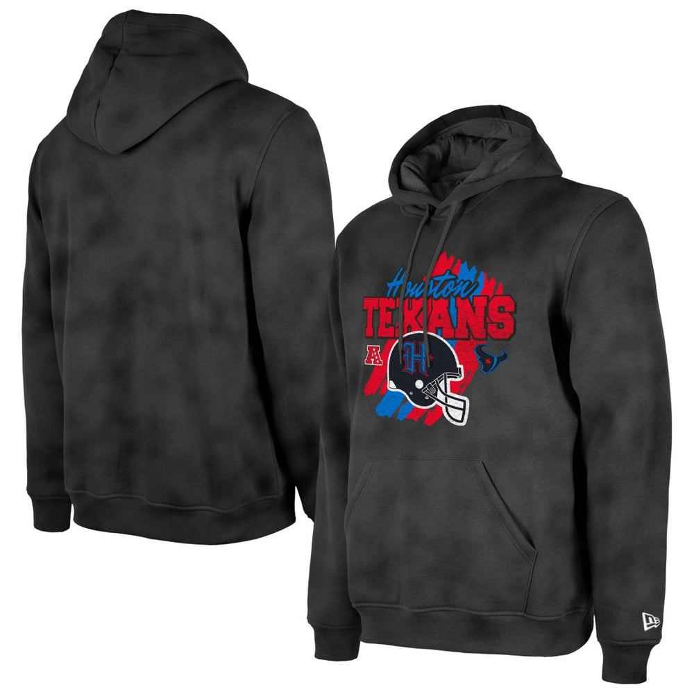 Houston Texans New Era Identity Helmet Enzyme Washed Pullover Hoodie Black | NFL