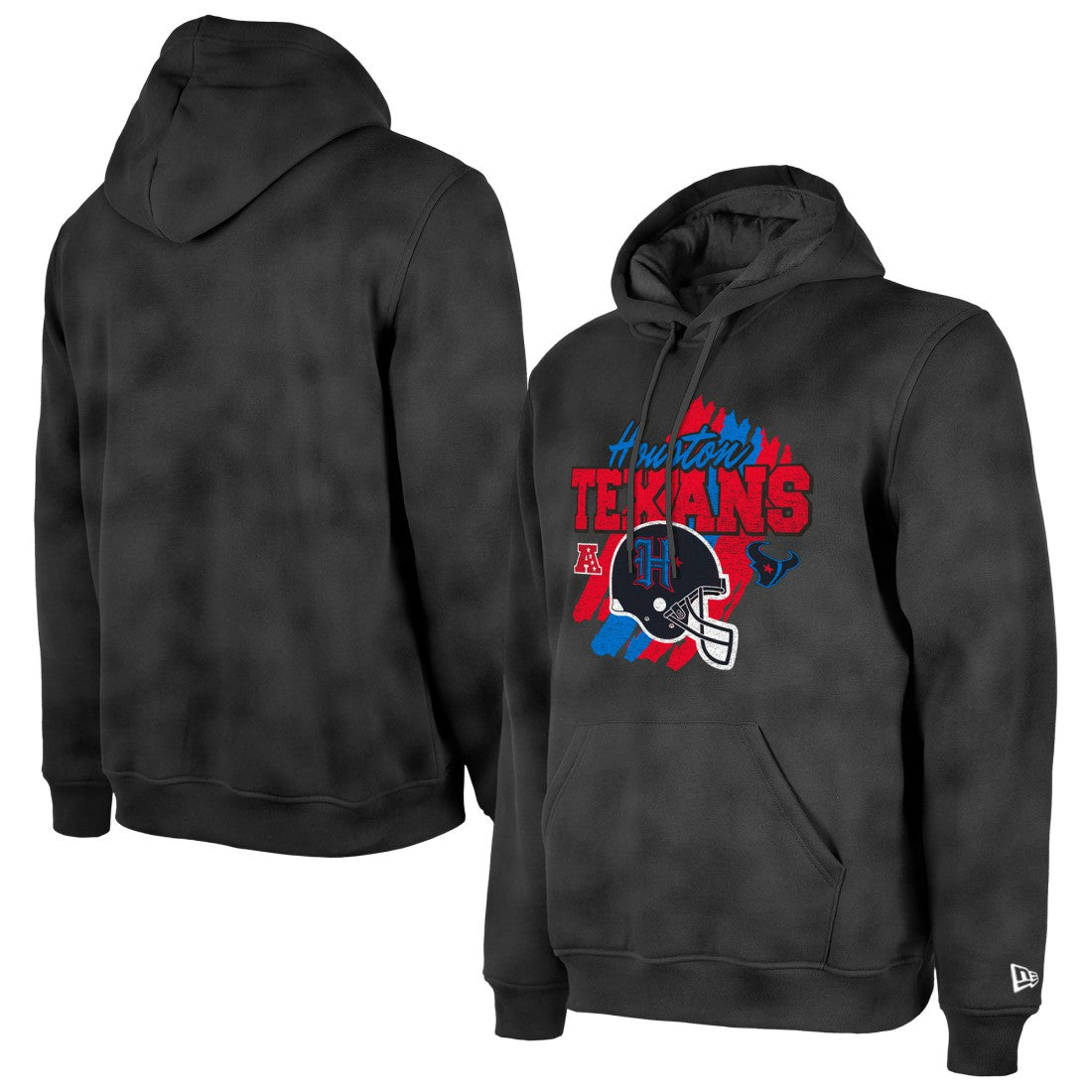 Houston Texans New Era Identity Helmet Enzyme Washed Pullover Hoodie Black | NFL