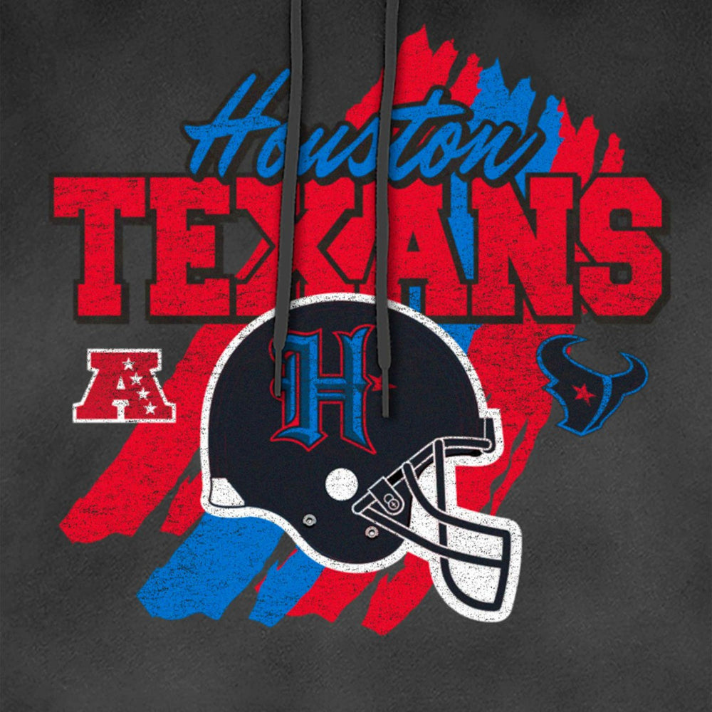 Houston Texans New Era Identity Helmet Enzyme Washed Pullover Hoodie Black | NFL