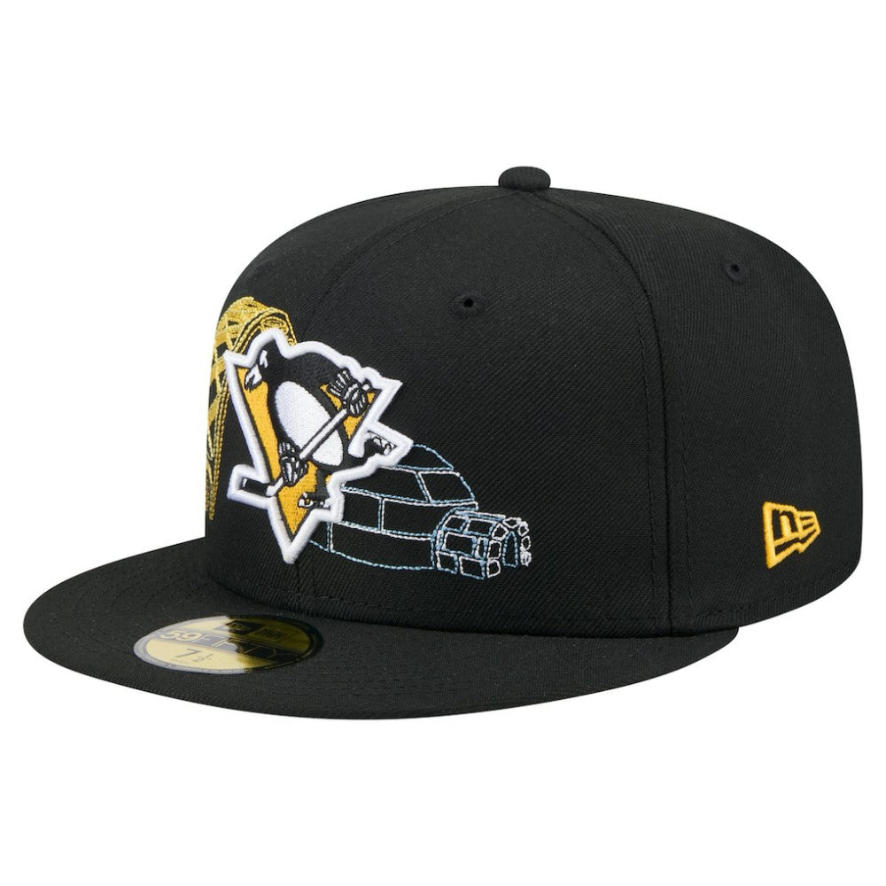 Pittsburgh Penguins New Era State Stitch 59FIFTY Fitted Hat - Black - NHL