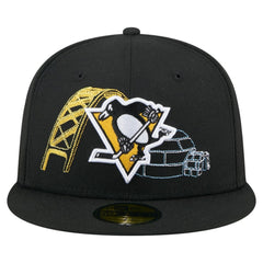 Pittsburgh Penguins New Era State Stitch 59FIFTY Fitted Hat - Black - NHL