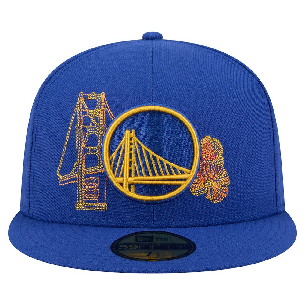 Golden State Warriors State Stitch 59FIFTY Fitted Hat Royal - NBA