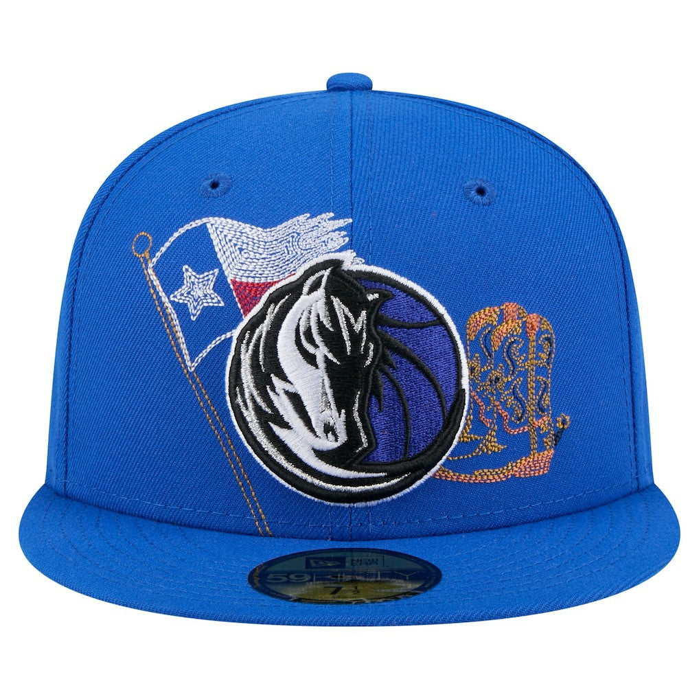 Dallas Mavericks State Stitch 59FIFTY Fitted Hat Blue - NBA