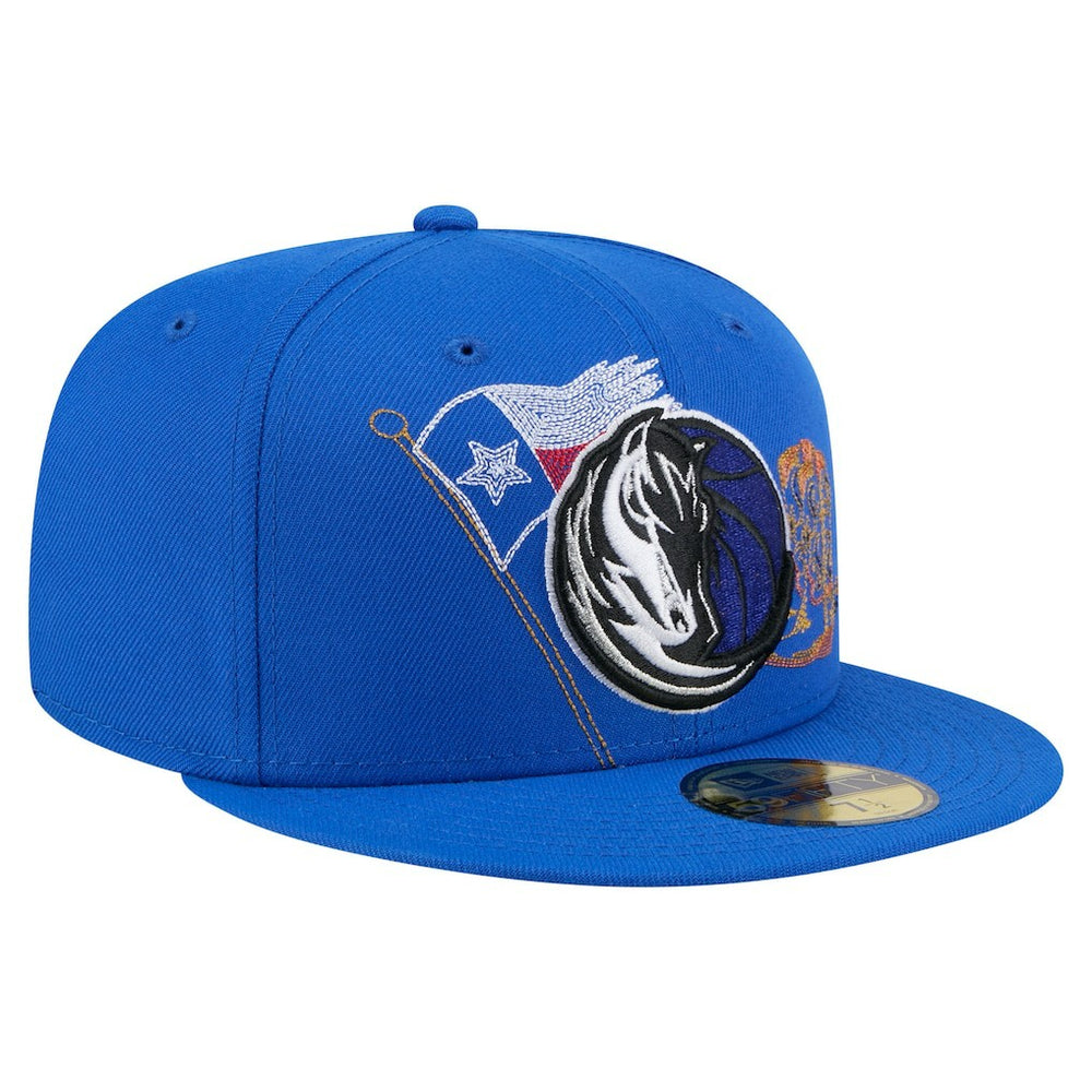 Dallas Mavericks State Stitch 59FIFTY Fitted Hat Blue - NBA
