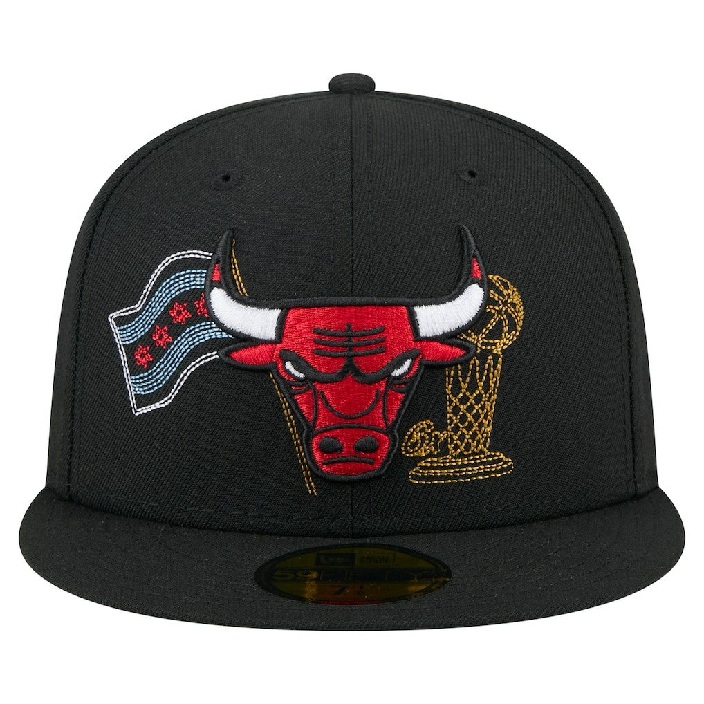 Chicago Bulls State Stitch 59FIFTY Fitted Hat Black - NBA