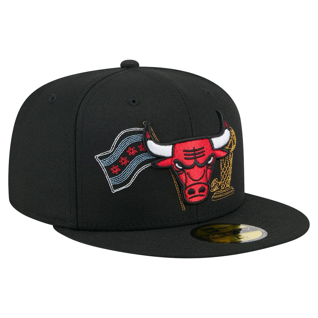 Chicago Bulls State Stitch 59FIFTY Fitted Hat Black - NBA
