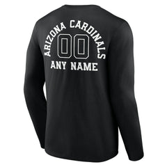 Arizona Cardinals Personalized Name & Number Monochrome Long Sleeve T-Shirt Black | NFL