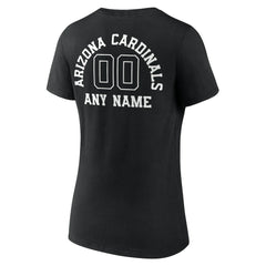 Arizona Cardinals Women's Personalized Name & Number Monochrome V-Neck T-Shirt Black | NFL