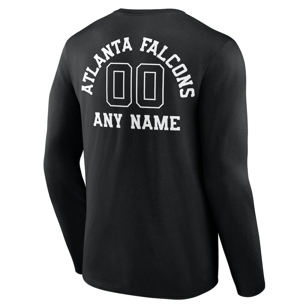 Atlanta Falcons Personalized Name & Number Monochrome Long Sleeve T-Shirt Black | NFL