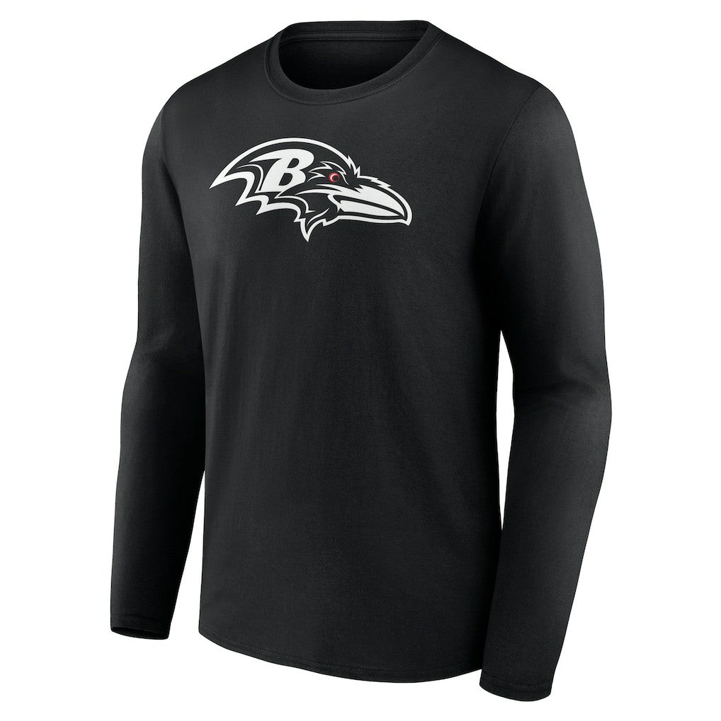 Baltimore Ravens Personalized Name & Number Monochrome Long Sleeve T-Shirt Black | NFL