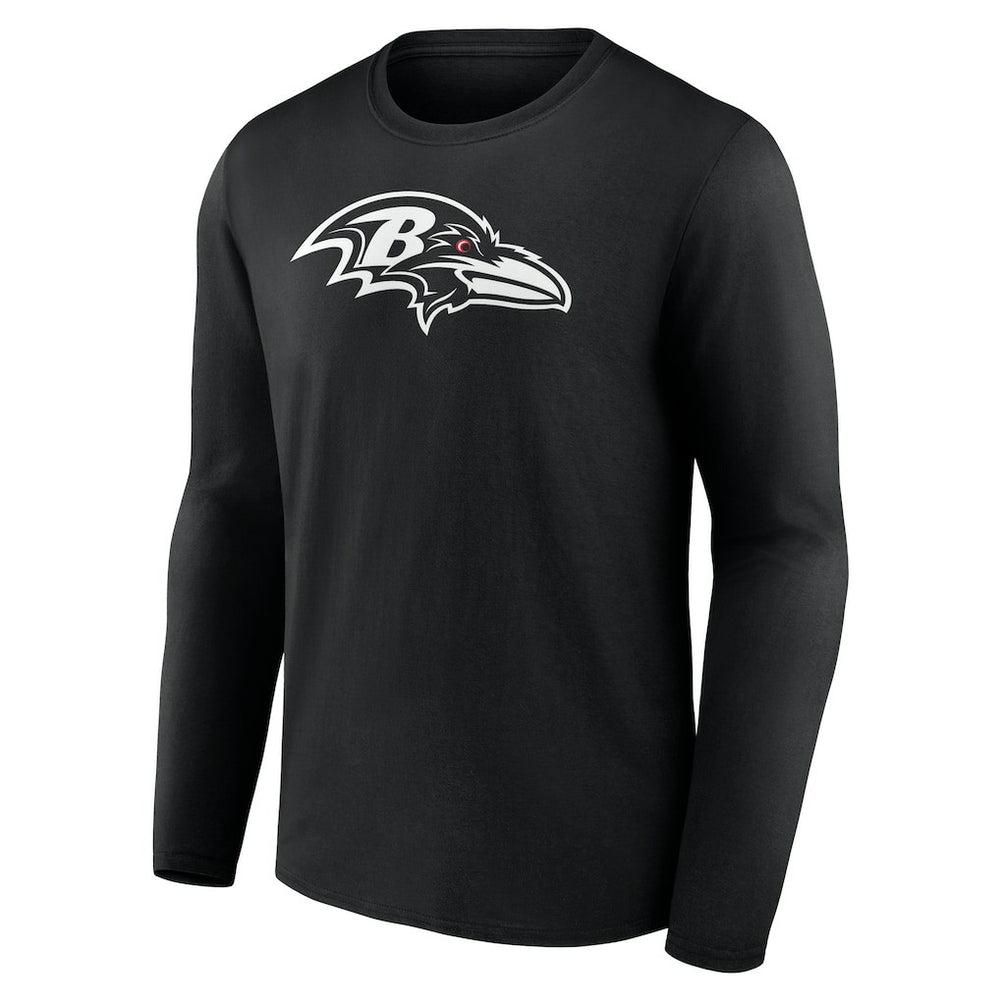 Baltimore Ravens Personalized Name & Number Monochrome Long Sleeve T-Shirt Black | NFL