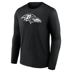 Baltimore Ravens Personalized Name & Number Monochrome Long Sleeve T-Shirt Black | NFL