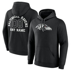 Baltimore Ravens Personalized Name & Number Pullover Hoodie Black | NFL