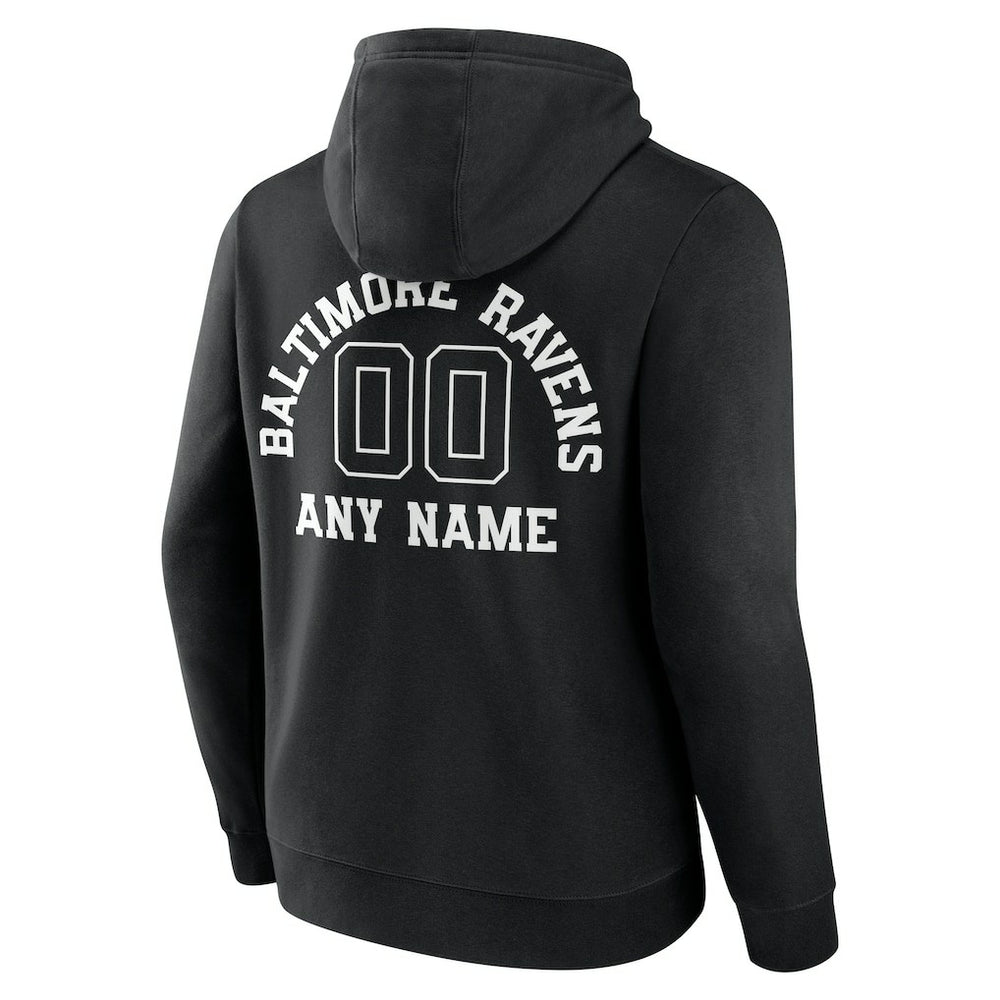 Baltimore Ravens Personalized Name & Number Pullover Hoodie Black | NFL