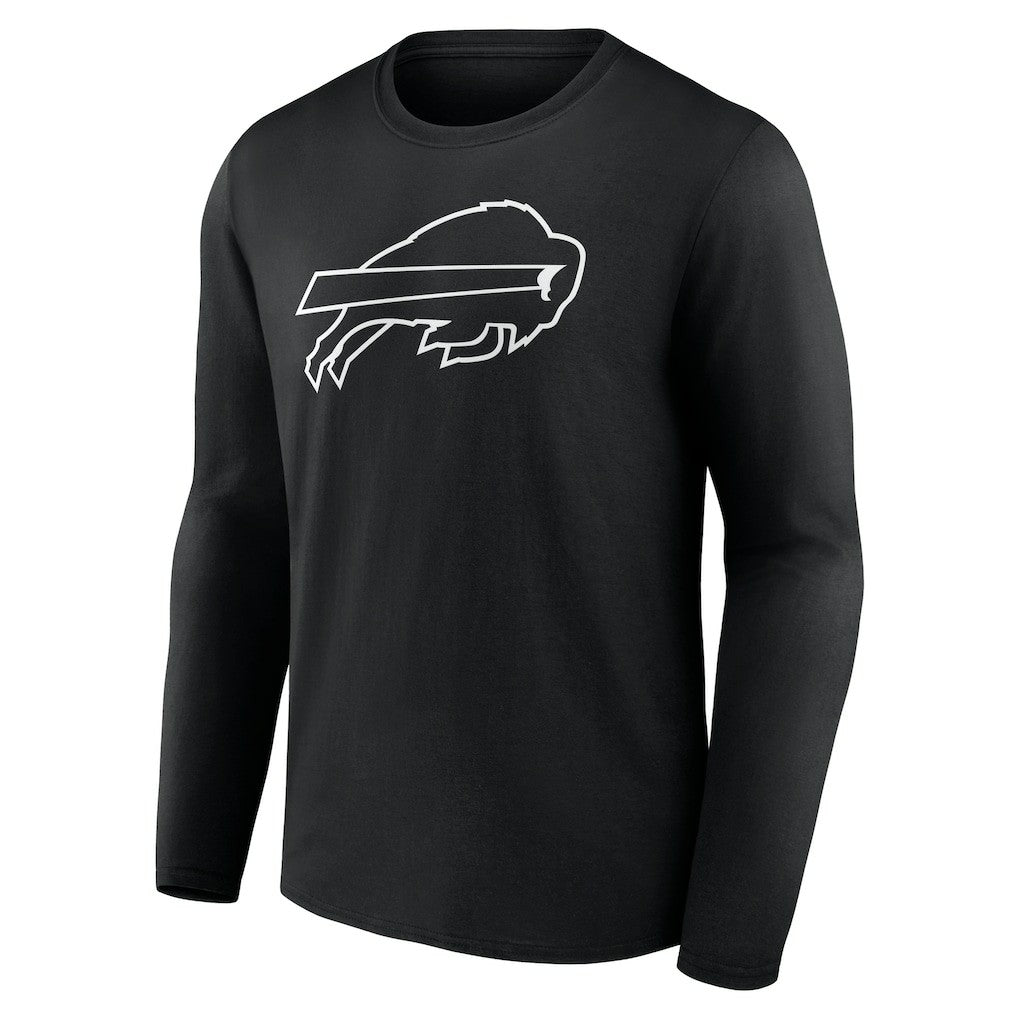 Buffalo Bills Personalized Name & Number Monochrome Long Sleeve T-Shirt Black | NFL