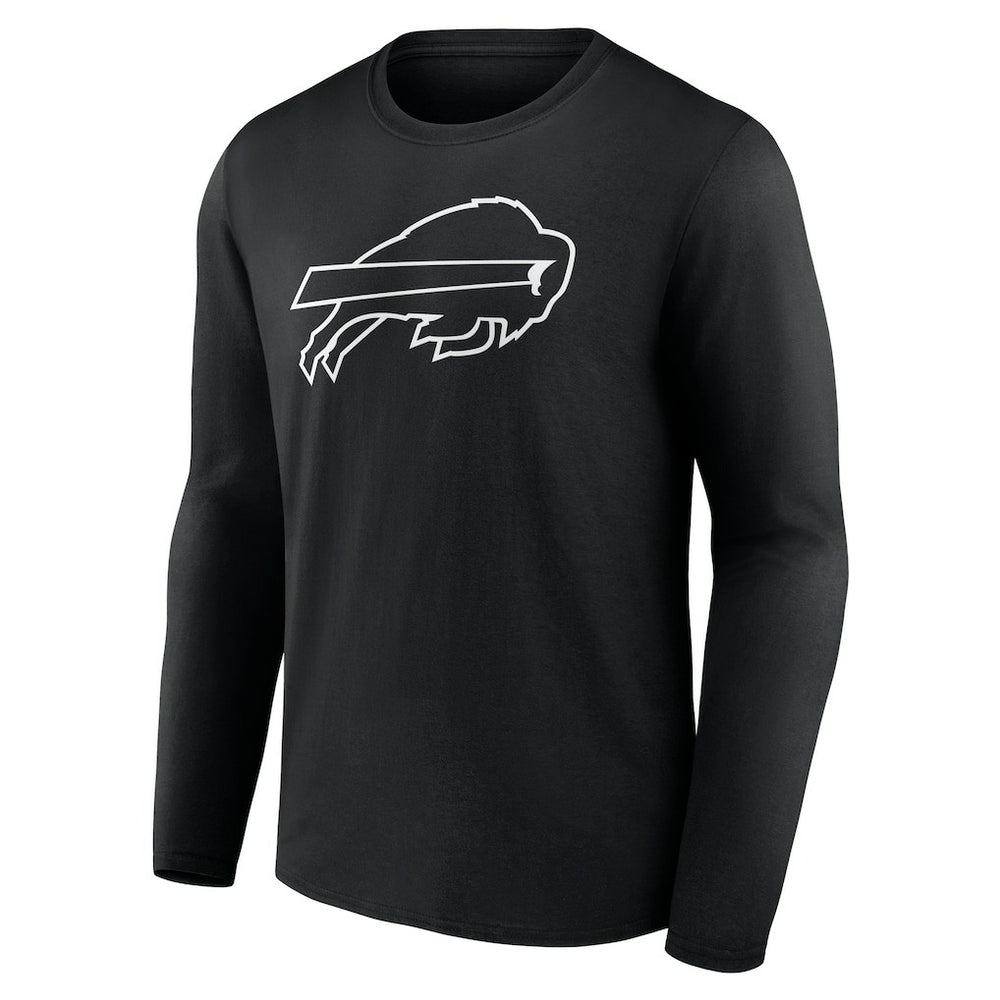 Buffalo Bills Personalized Name & Number Monochrome Long Sleeve T-Shirt Black | NFL