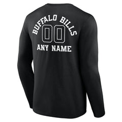 Buffalo Bills Personalized Name & Number Monochrome Long Sleeve T-Shirt Black | NFL