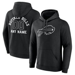 Buffalo Bills Personalized Name & Number Pullover Hoodie Black | NFL