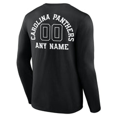 Carolina Panthers Personalized Name & Number Monochrome Long Sleeve T-Shirt Black | NFL