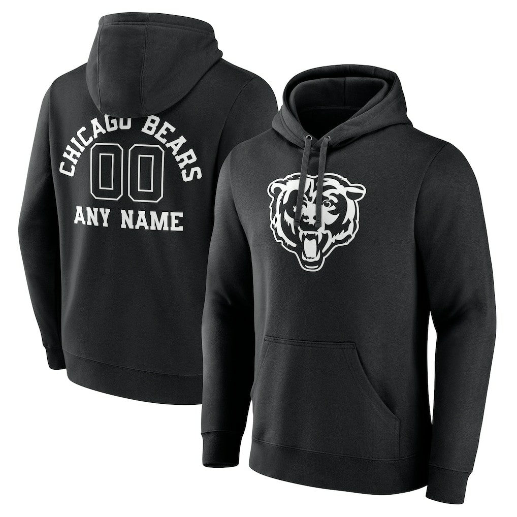 Chicago Bears Personalized Name & Number Pullover Hoodie Black | NFL
