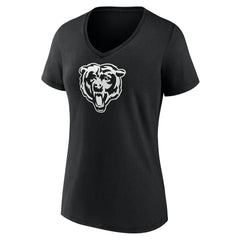 Chicago Bears Women's Personalized Name & Number Monochrome V-Neck T-Shirt Black | NFL