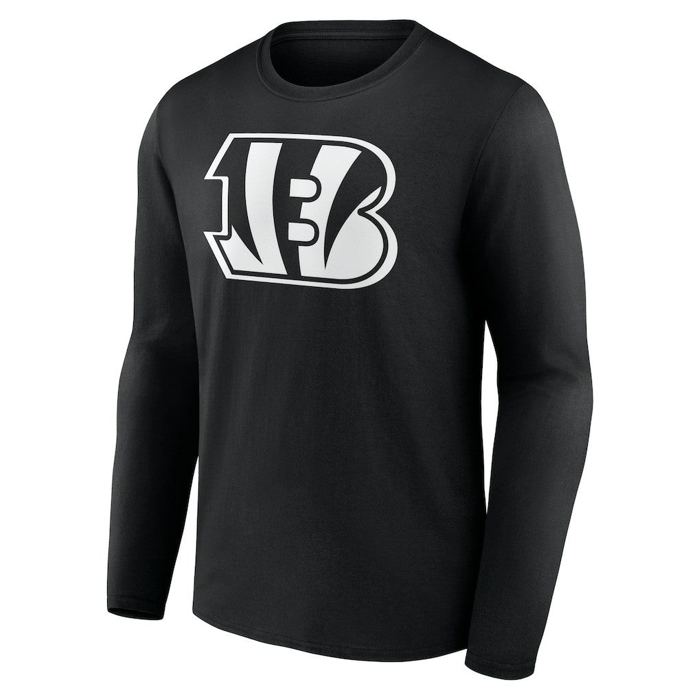 Cincinnati Bengals Personalized Name & Number Monochrome Long Sleeve T-Shirt Black | NFL