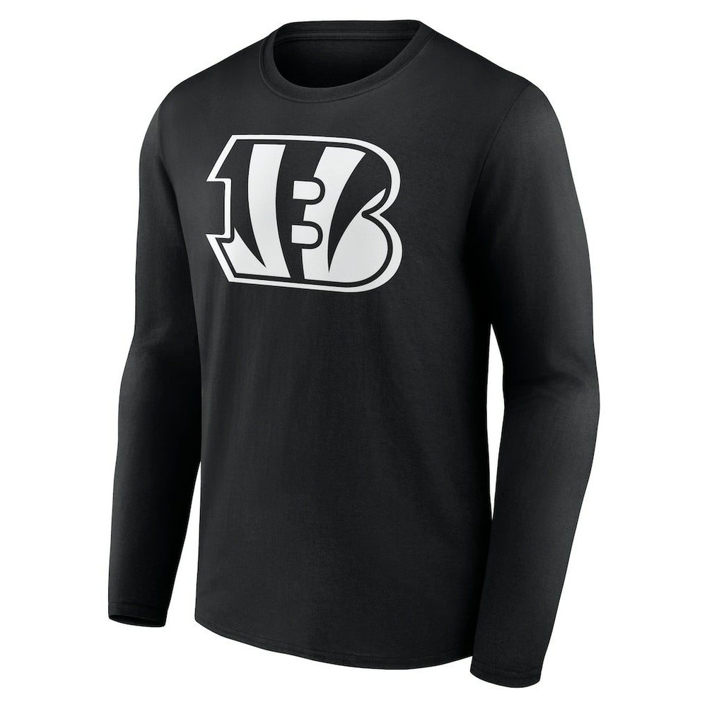 Cincinnati Bengals Personalized Name & Number Monochrome Long Sleeve T-Shirt Black | NFL