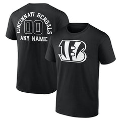 Cincinnati Bengals Personalized Name & Number Monochrome T-Shirt Black | NFL