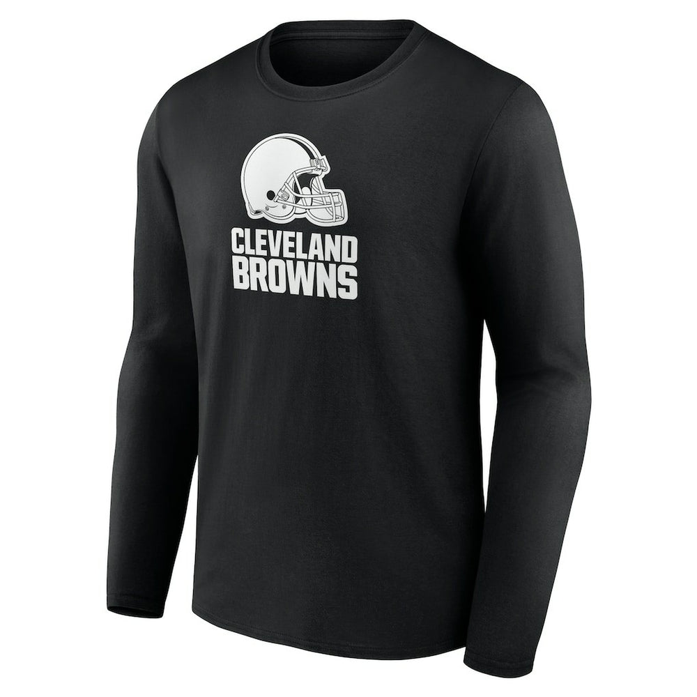 Cleveland Browns Personalized Name & Number Monochrome Long Sleeve T-Shirt Black | NFL