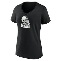Cleveland Browns Women's Personalized Name & Number Monochrome V-Neck T-Shirt Black | NFL