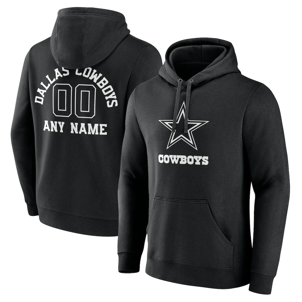 Dallas Cowboys Personalized Name & Number Pullover Hoodie Black | NFL
