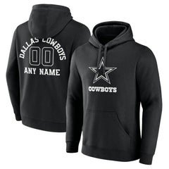 Dallas Cowboys Personalized Name & Number Pullover Hoodie Black | NFL