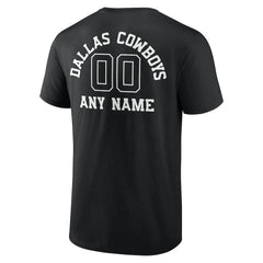Dallas Cowboys Personalized Name & Number Monochrome T-Shirt Black | NFL