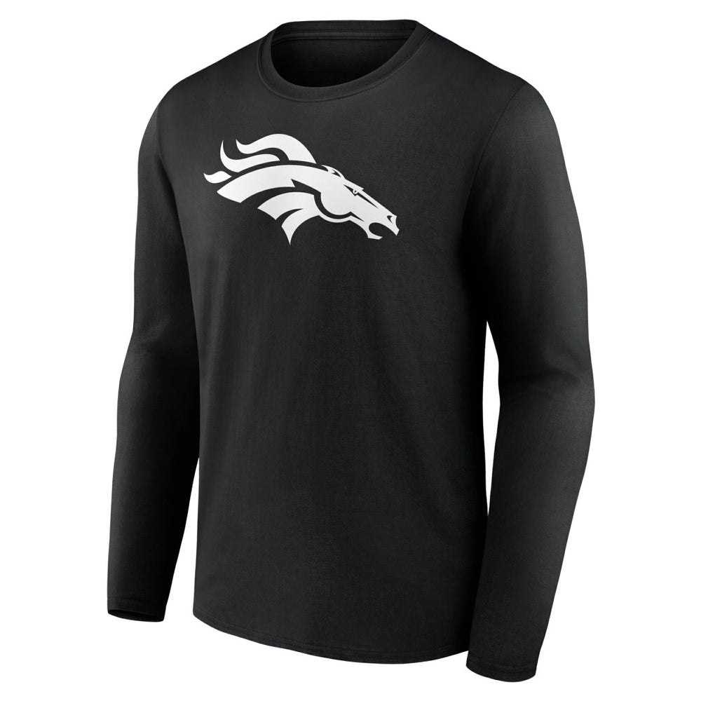 Denver Broncos Personalized Name & Number Monochrome Long Sleeve T-Shirt Black | NFL