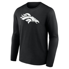 Denver Broncos Personalized Name & Number Monochrome Long Sleeve T-Shirt Black | NFL