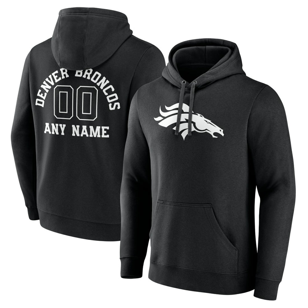 Denver Broncos Personalized Name & Number Pullover Hoodie Black | NFL