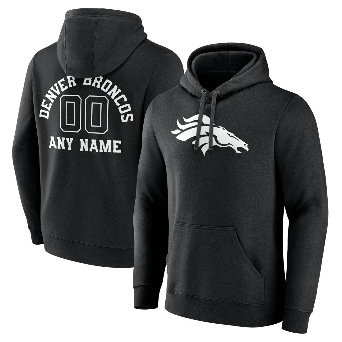 Denver Broncos Personalized Name & Number Pullover Hoodie Black | NFL
