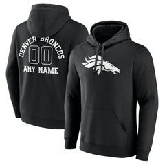 Denver Broncos Personalized Name & Number Pullover Hoodie Black | NFL