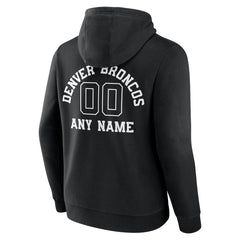 Denver Broncos Personalized Name & Number Pullover Hoodie Black | NFL