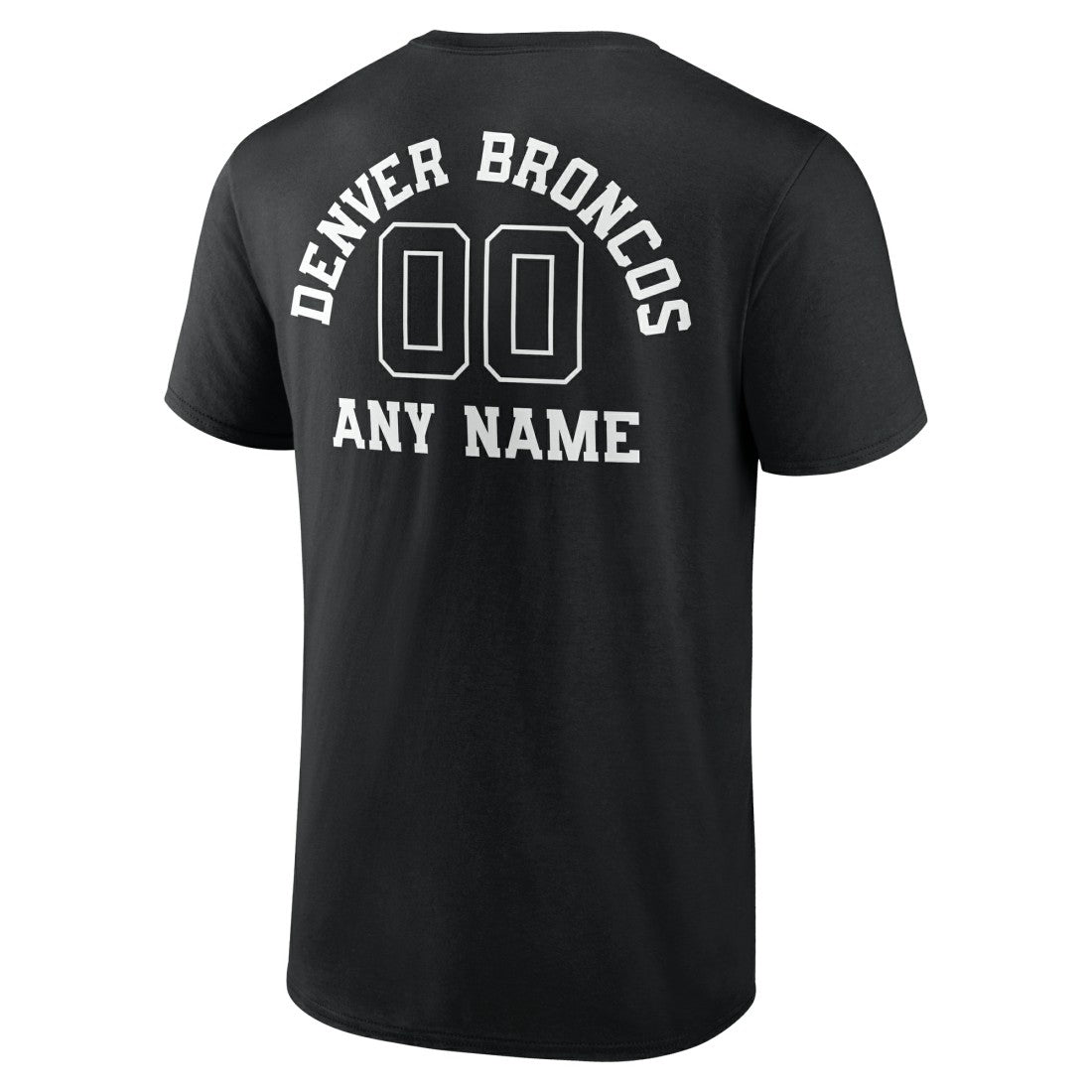 Denver Broncos Personalized Name & Number Monochrome T-Shirt Black | NFL