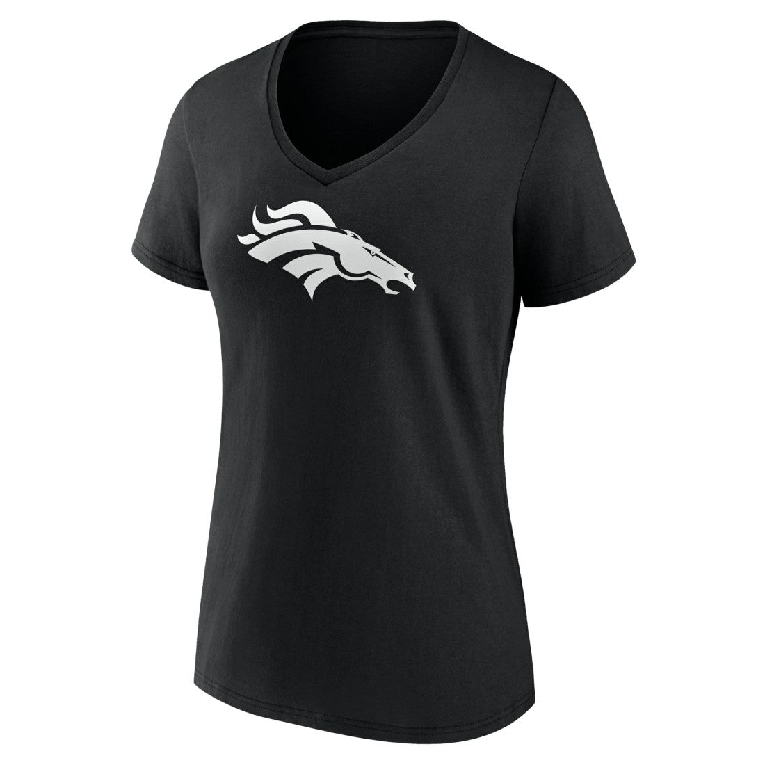 Denver Broncos Women's Personalized Name & Number Monochrome V-Neck T-Shirt Black | NFL