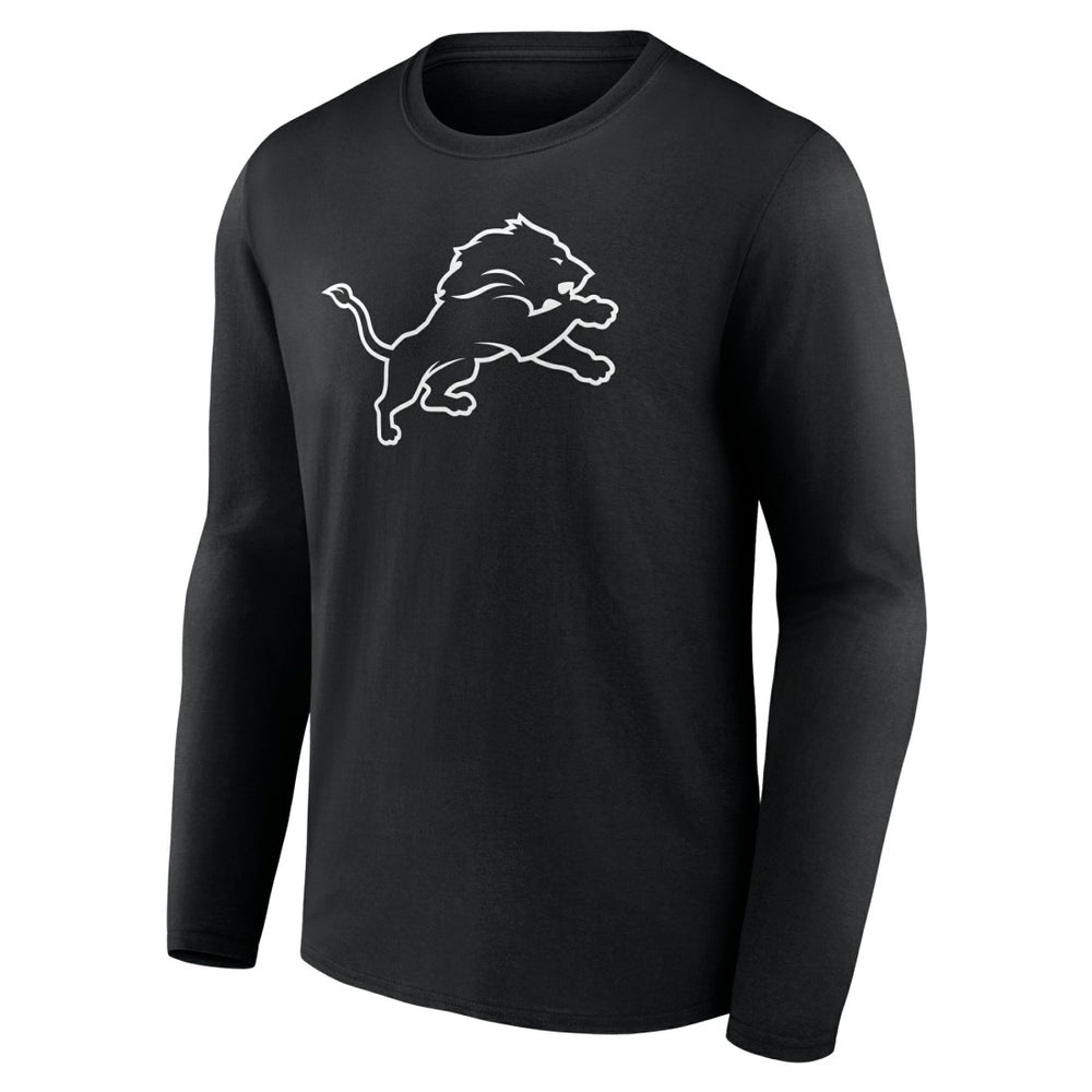 Detroit Lions Personalized Name & Number Monochrome Long Sleeve T-Shirt Black | NFL