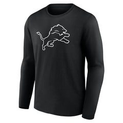 Detroit Lions Personalized Name & Number Monochrome Long Sleeve T-Shirt Black | NFL