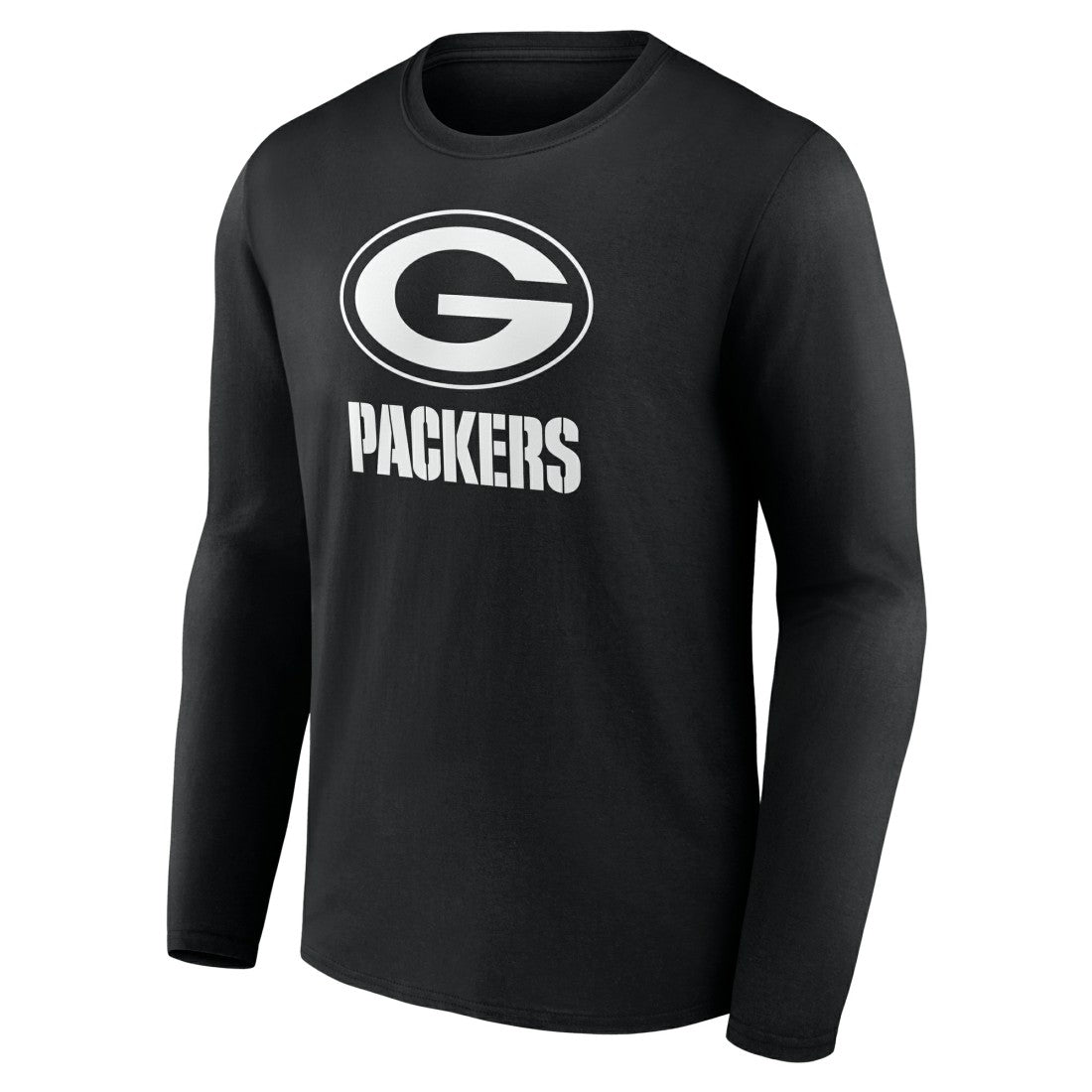 Green Bay Packers Personalized Name & Number Monochrome Long Sleeve T-Shirt Black | NFL