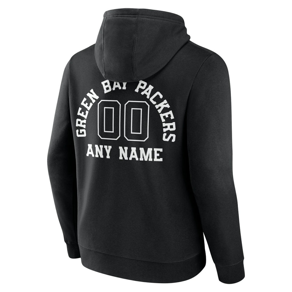 Green Bay Packers Personalized Name & Number Pullover Hoodie Black | NFL