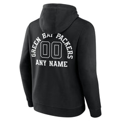 Green Bay Packers Personalized Name & Number Pullover Hoodie Black | NFL