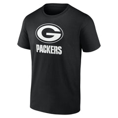 Green Bay Packers Personalized Name & Number Monochrome T-Shirt Black | NFL